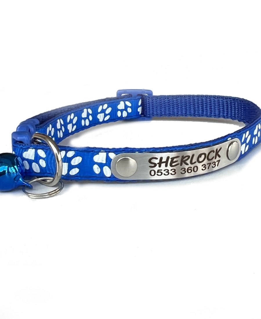 Kediler İçin Sabit Metal İsimlikli Tasma