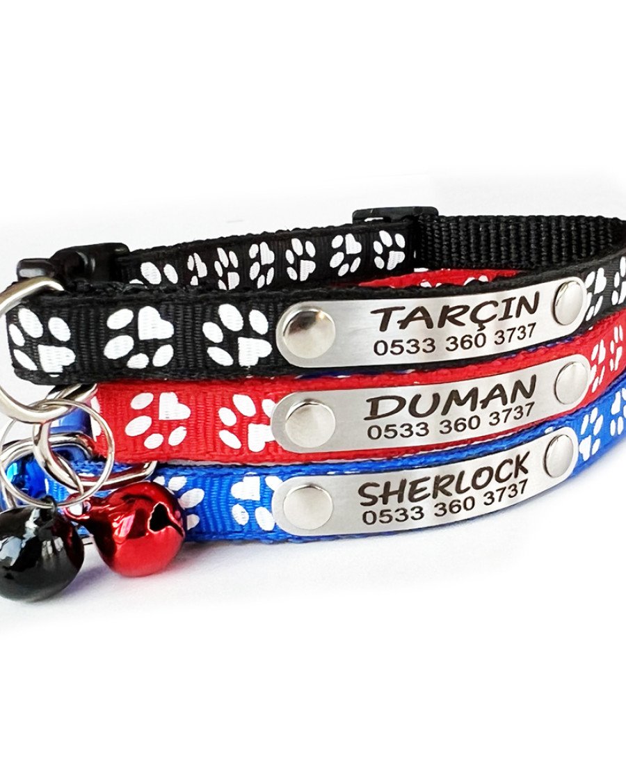 Kediler İçin Sabit Metal İsimlikli Tasma