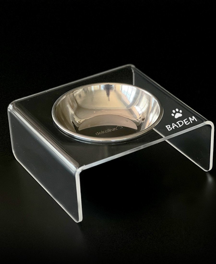 Tek Kaseli Şeffaf Pleksi Mama Kabı