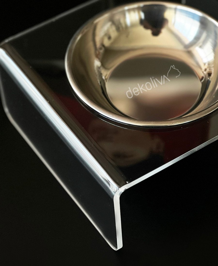 Tek Kaseli Şeffaf Pleksi Mama Kabı