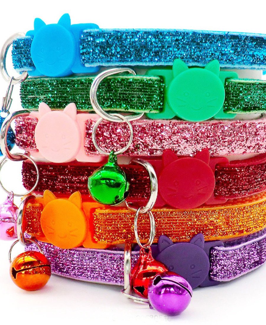 Parlak Sim Desenli Safety Click Güvenlik Kilitli Kedi Tasması