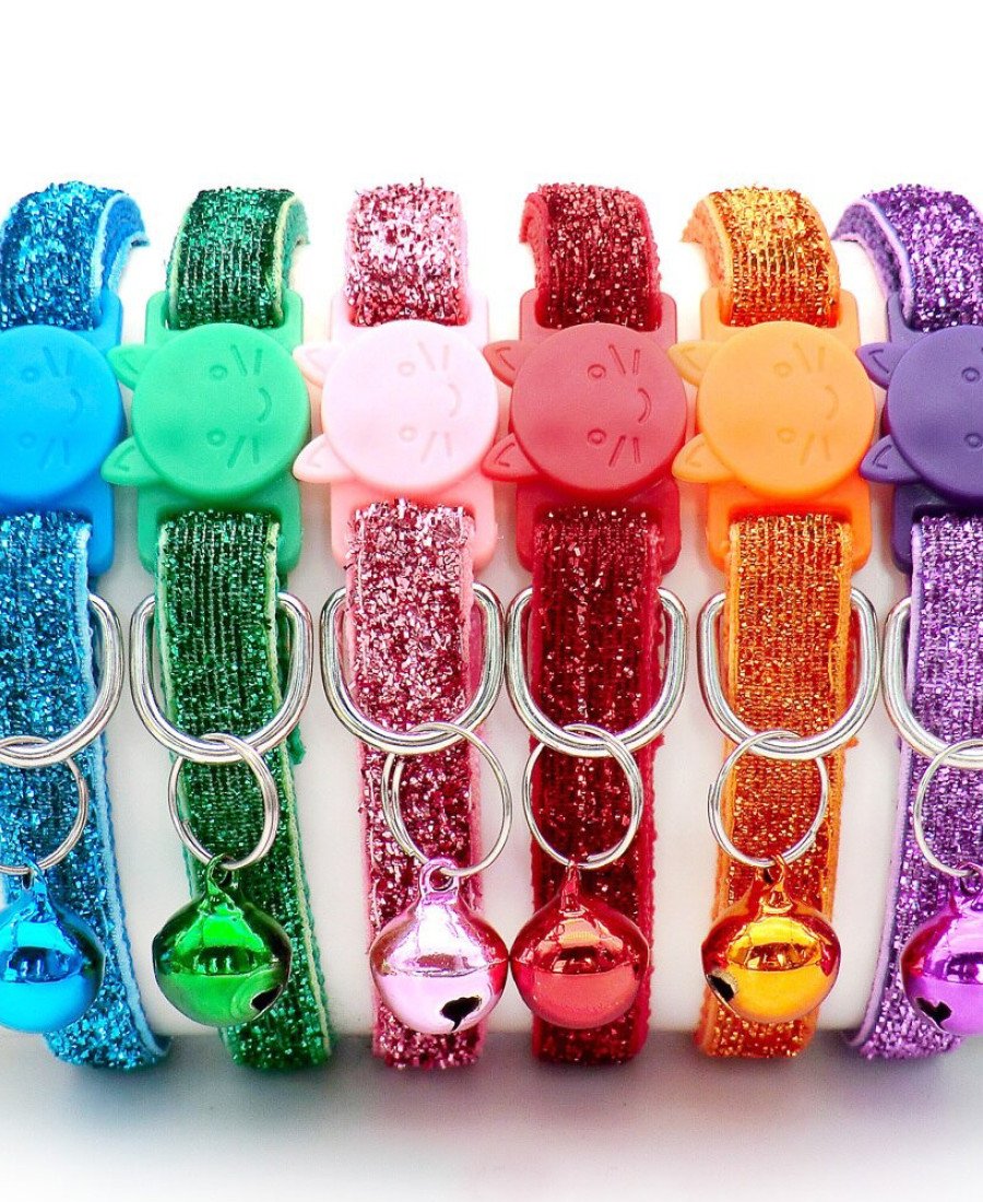 Parlak Sim Desenli Safety Click Güvenlik Kilitli Kedi Tasması