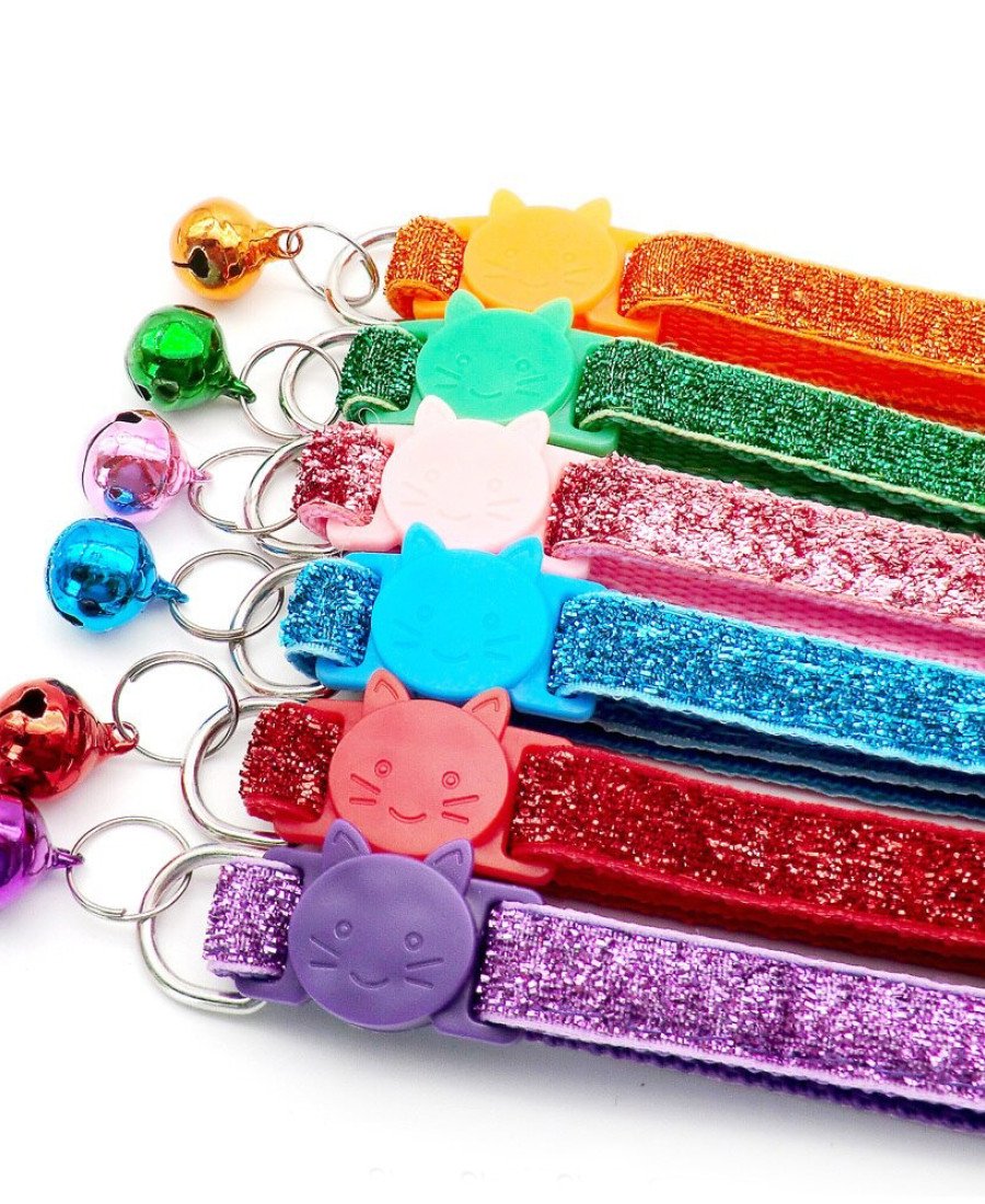 Parlak Sim Desenli Safety Click Güvenlik Kilitli Kedi Tasması