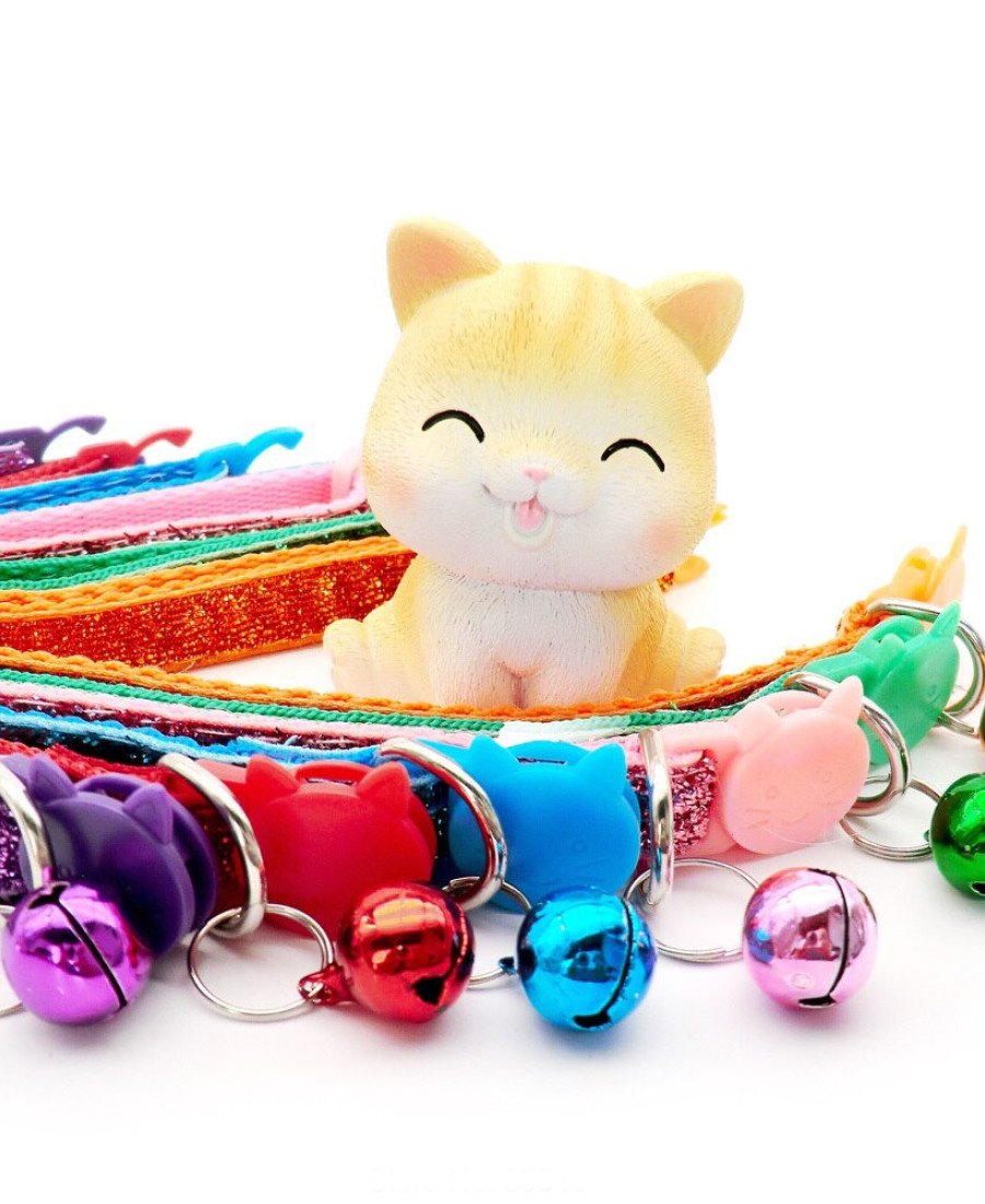 Parlak Sim Desenli Safety Click Güvenlik Kilitli Kedi Tasması