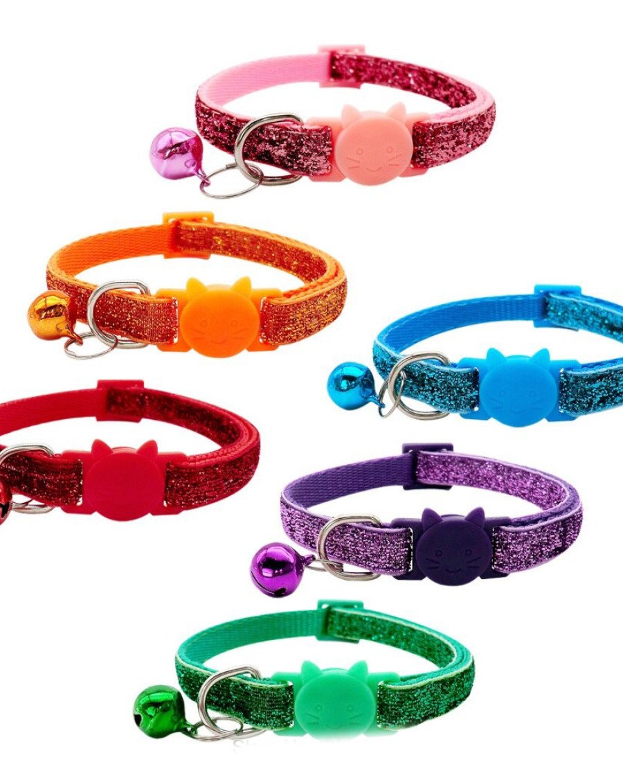 Parlak Sim Desenli Safety Click Güvenlik Kilitli Kedi Tasması