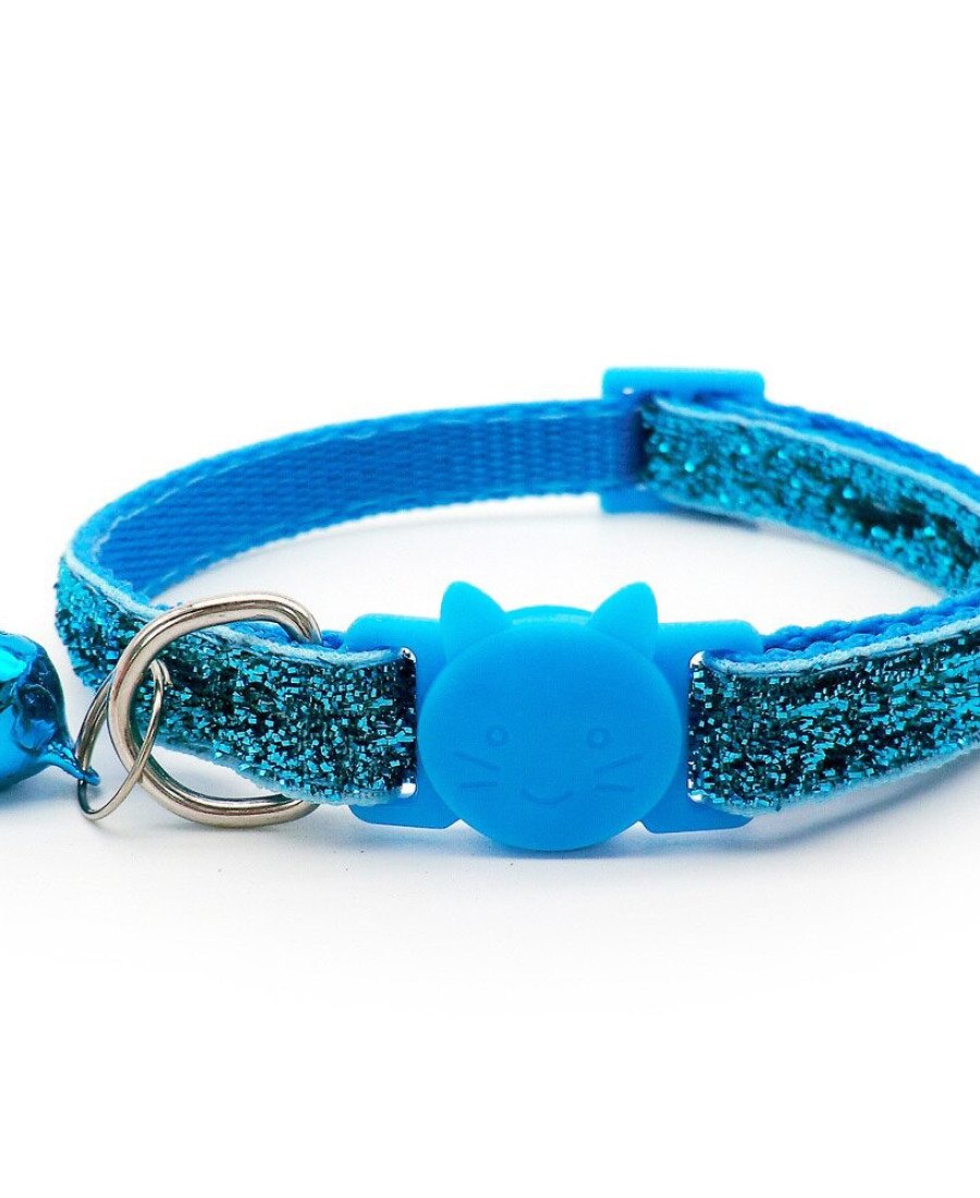 Parlak Sim Desenli Safety Click Güvenlik Kilitli Kedi Tasması