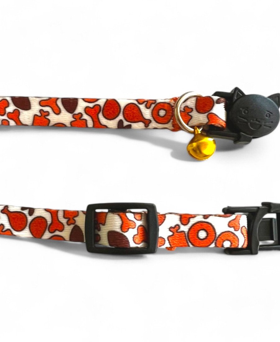 Tasma ve Yuvarlak Metal Künye Seti Kemik Desen