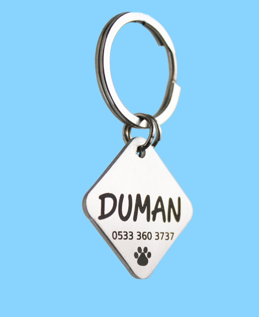 Metal Paslanmaz Çelik Kare Künye