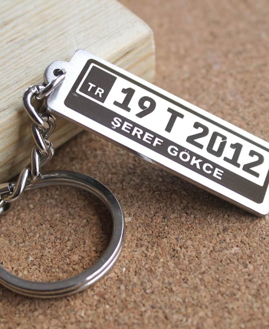 Metal Plaka Anahtarlık Çift Yönlü Paslanmaz Çelik