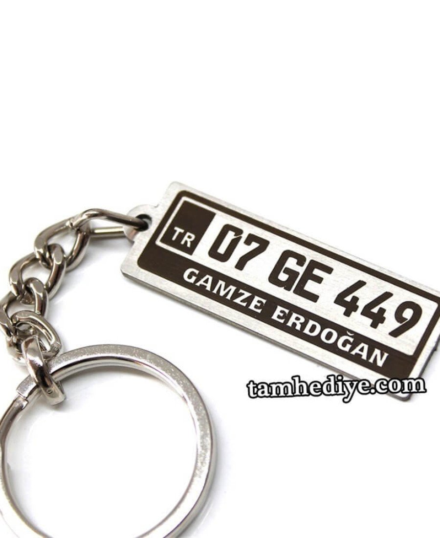 Metal Plaka Anahtarlık Çift Yönlü Paslanmaz Çelik