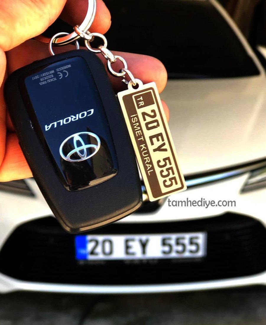 Metal Plaka Anahtarlık Çift Yönlü Paslanmaz Çelik