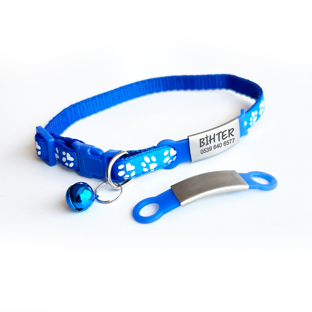 Silikon Aparatlı Metal İsimlikli Tasma ve İsimlik 