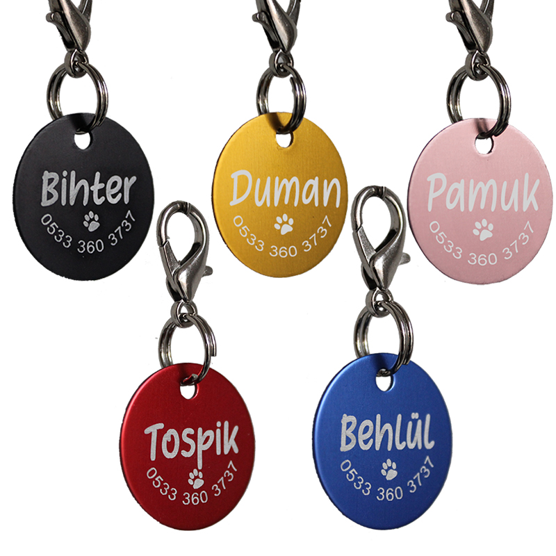 Renkli Hafif İnce Metal (Aliminyum) Yuvarlak Künye