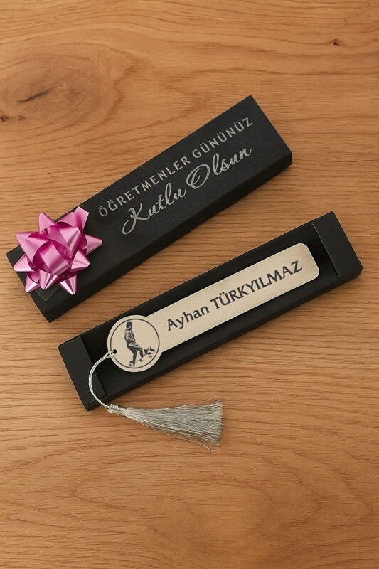 Metal Kitap Ayracı Atatürk Silüetli İsme Özel 2