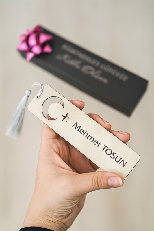 Metal Kitap Ayracı Ayyıldız Kesim İsme Özel